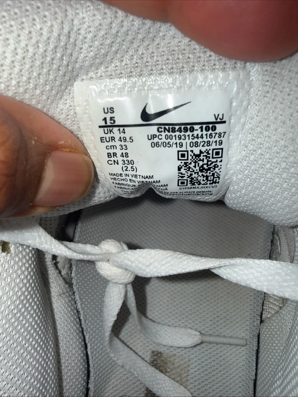 Size 15 - Nike Air Max 90 Triple White 2020, CN8490-100, Clean, No Box, Good